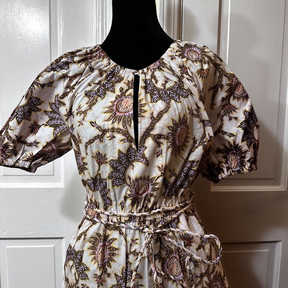 Cotton dress with puff sleeves - Picture 6 of 12